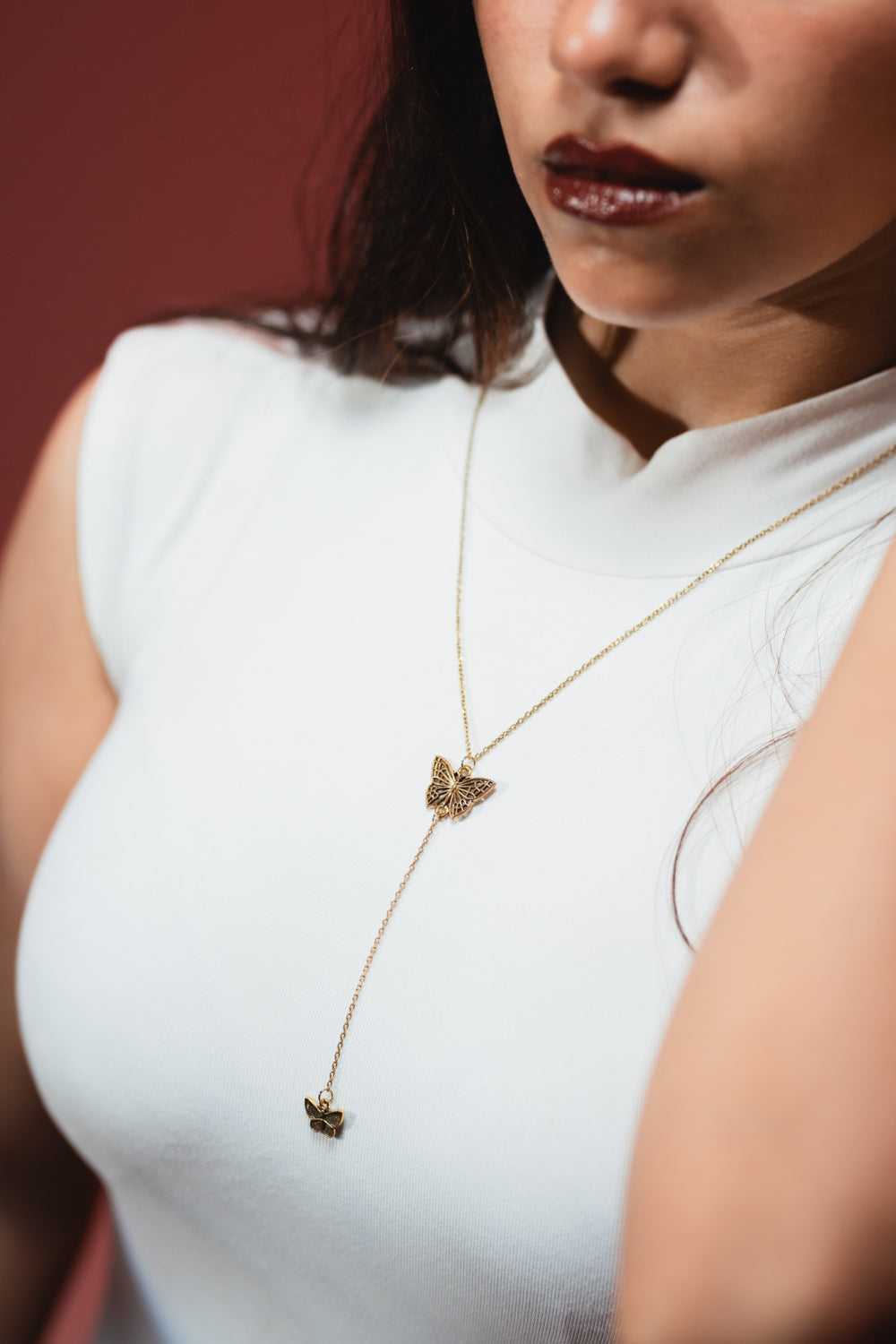 Butterfly Y necklace