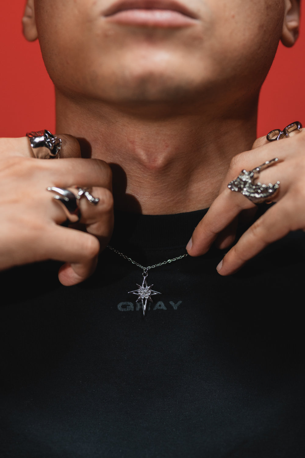 Diamond star necklace